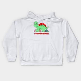 Cute Cartoon Baby Dinosaur Stegosaurus - Lovesaurus Kids Hoodie